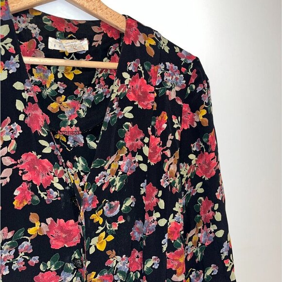 vintage Express Cottagecore Floral V-Neck Button Front Midi Dress Women’s Sz 7/8 - Picture 6 of 11